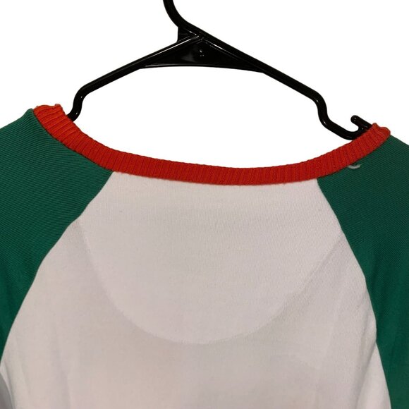 Cuddl Duds Mens Papa Elf Christmas Pajama Top Size M Polyester & Spandex Green & - Picture 6 of 10